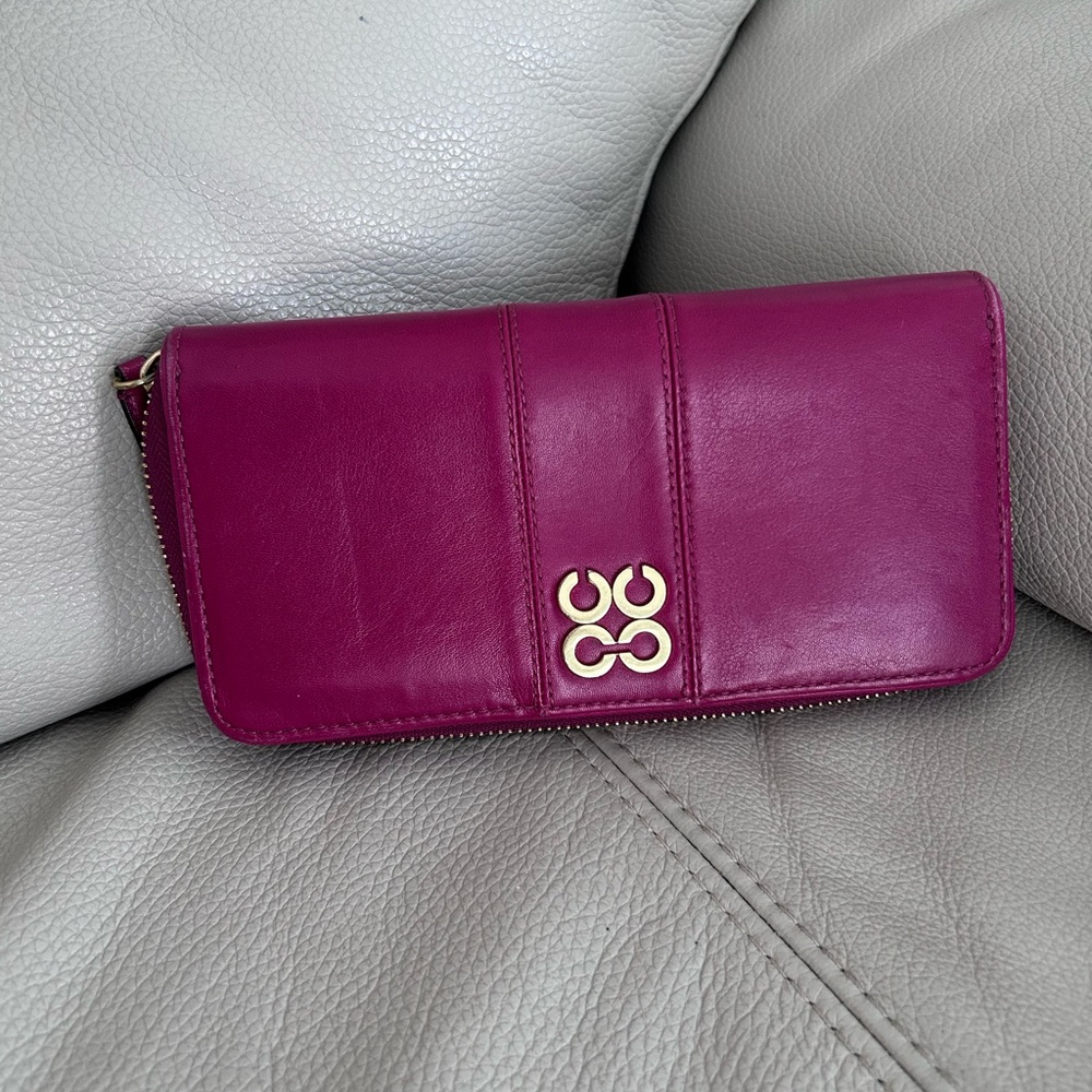 Coach Purple Leather Wallet
